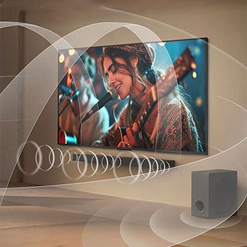 Sci-fi-innehåll spelas upp på en LG TV-skärm. På skärmen syns AI Chatbot-gränssnittet. Användaren skickade ett meddelande till chatboten och sade att skärmen är för mörk. Chatboten erbjöd lösningar på begäran. Hela scenen är även delad itu. Den ena sidan är mörkare, den andra sidan är ljusare, vilket visar hur AI Chatbot löste problemet för användaren automatiskt. Text förklarar hur Al Chatbot kan förstå användarens avsikt och tillhandahålla lösningar för felsökning.