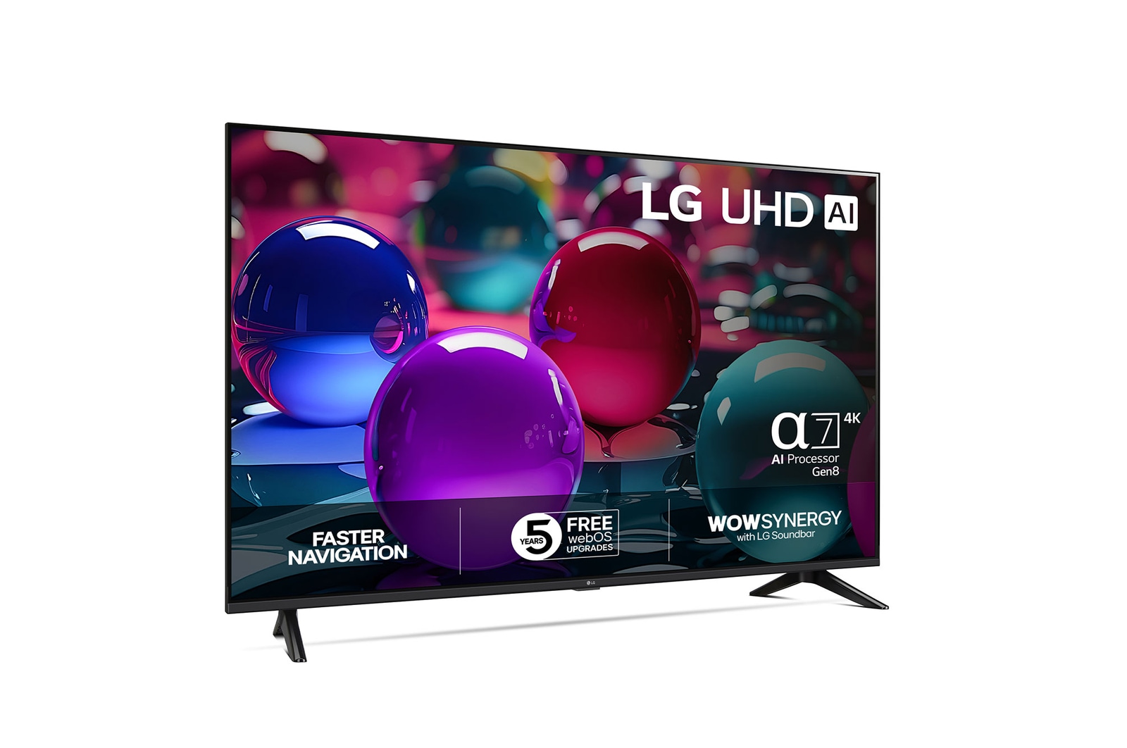 Vy bakifrån av LG UHD UA73 TV.