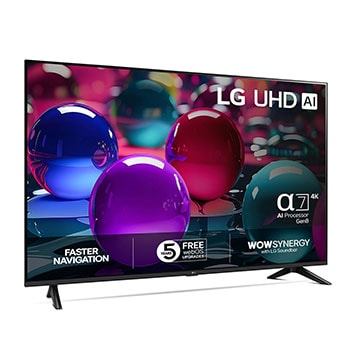 Vy bakifrån av LG UHD UA73 TV.