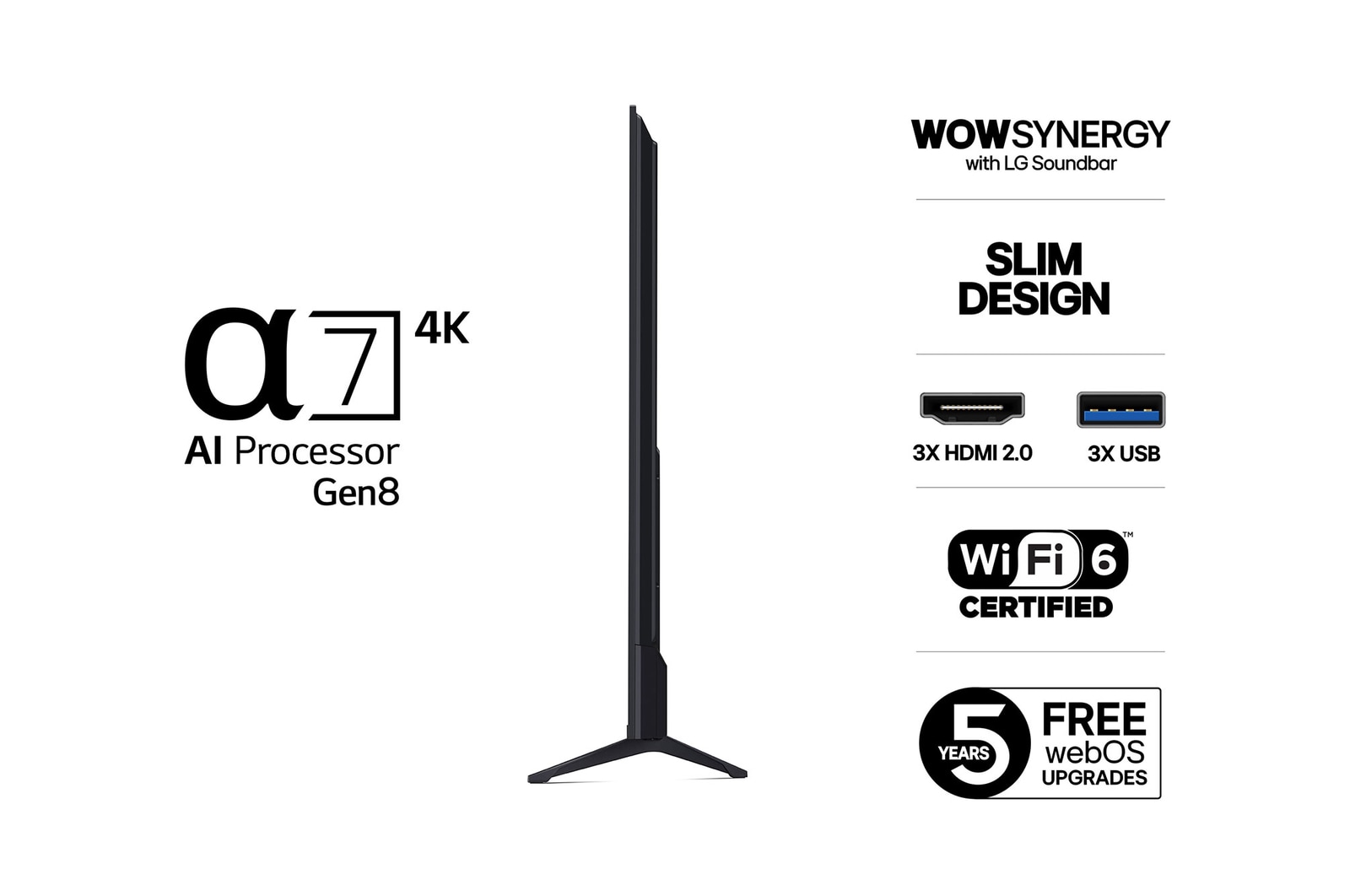 75-tums LG UHD AI UA74 4K Smart TV 2025