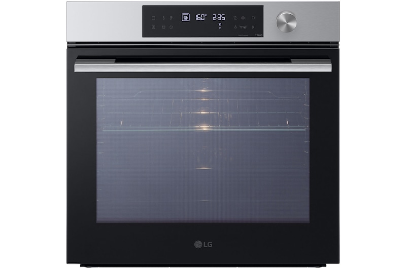 Vy framifrån av 76L A+, Inbyggnadsugn i rostfritt stål med InstaView™ och 10 min EasyClean samt teleskopskenor WSED7613S