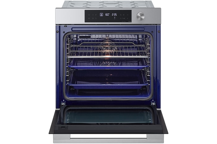 76L A+, Inbyggnadsugn i rostfritt stål med Instaview, rengöringssystemet Blue EasyClean samt teleskopskenor