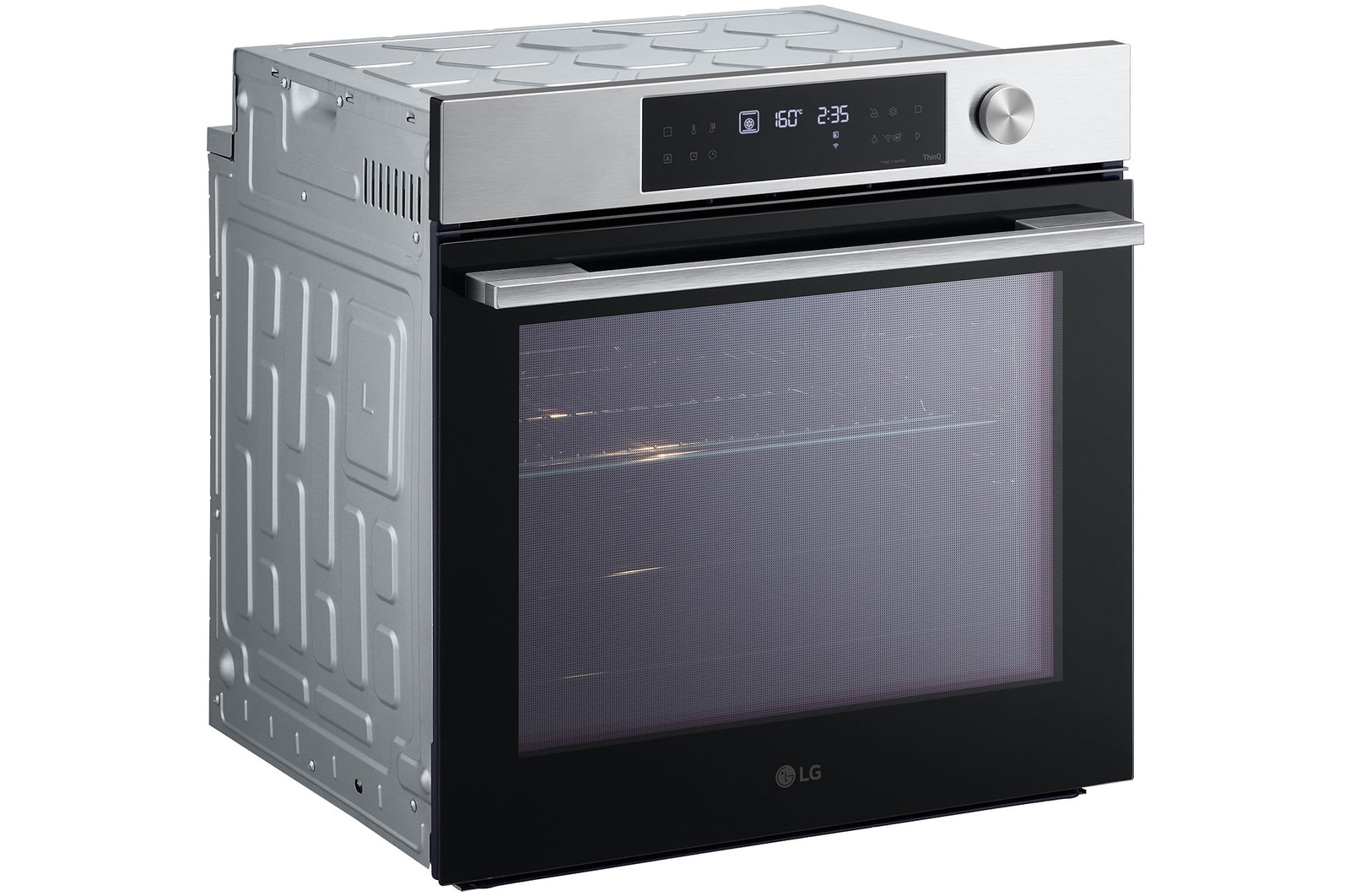 76L A+, Inbyggnadsugn i rostfritt stål med Instaview, rengöringssystemet Blue EasyClean samt teleskopskenor