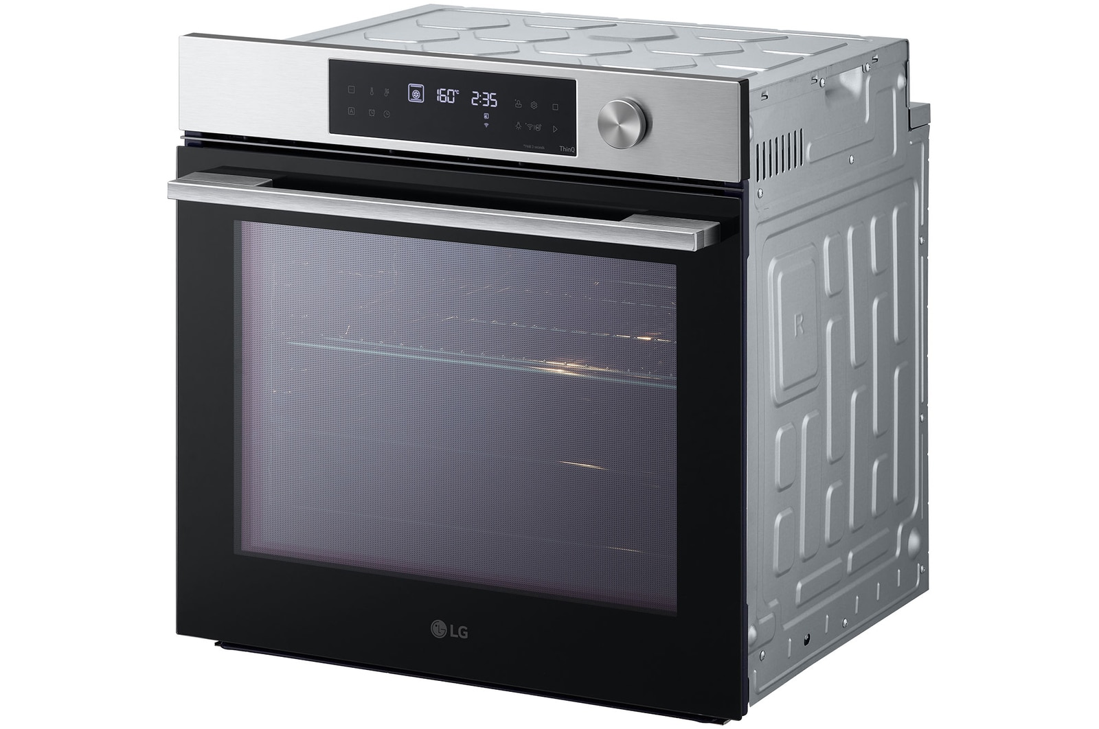 76L A+, Inbyggnadsugn i rostfritt stål med Instaview, rengöringssystemet Blue EasyClean samt teleskopskenor