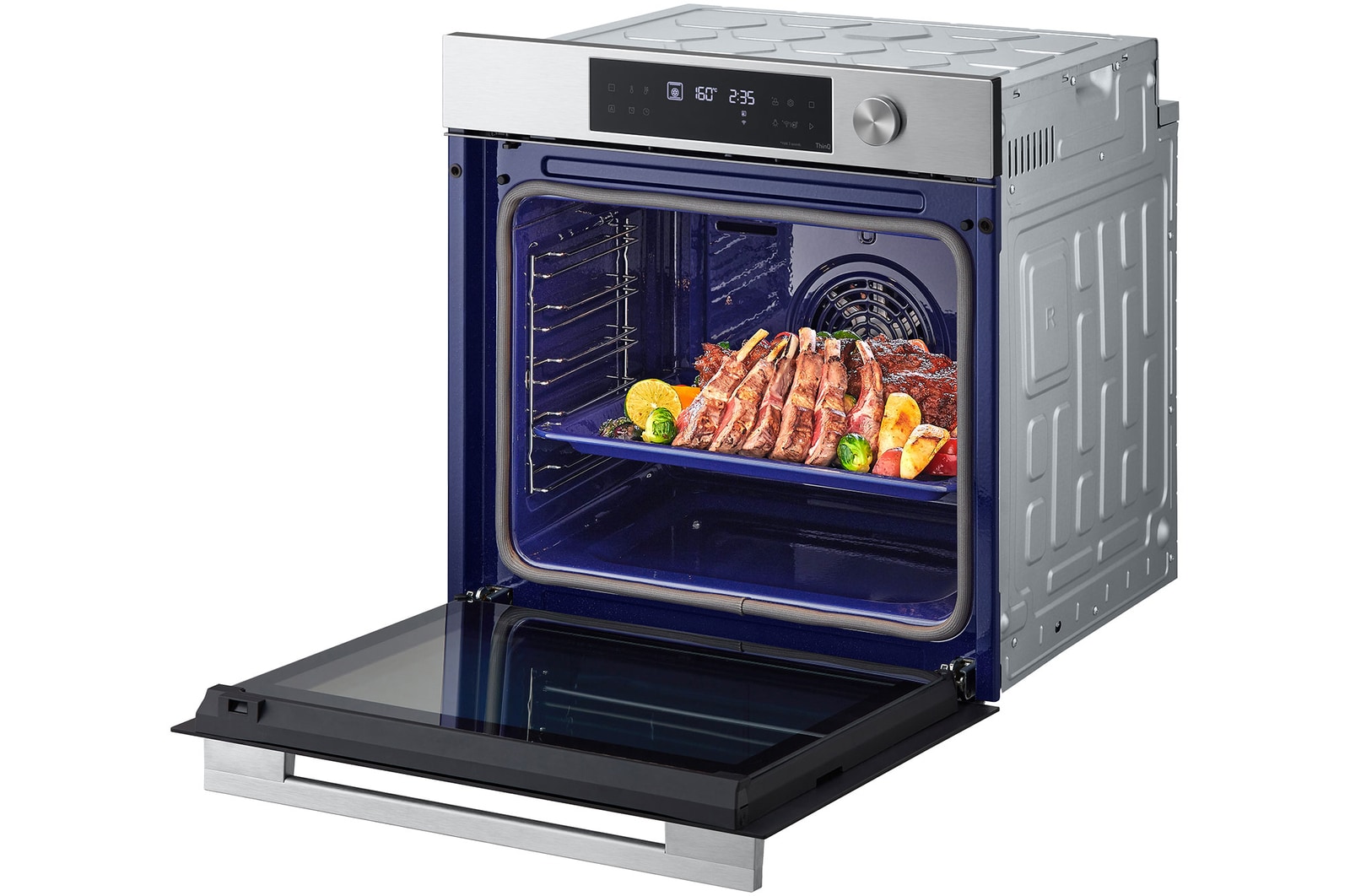76L A+, Inbyggnadsugn i rostfritt stål med Instaview, rengöringssystemet Blue EasyClean samt teleskopskenor