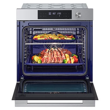 76L A+, Inbyggnadsugn i rostfritt stål med Instaview, rengöringssystemet Blue EasyClean samt teleskopskenor
