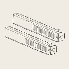 Illustration av övre och mellersta panelfästen
