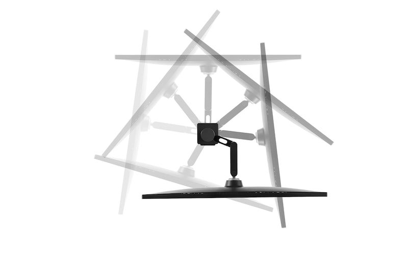 vy ovanifrån med skärmen svängd ± 280˚