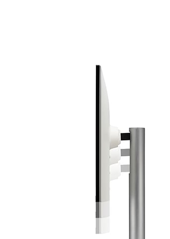 Bildskärmen kan justeras på höjden.