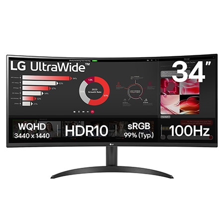 34-tums UltraWide QHD böjd skärm - 34WR50QK