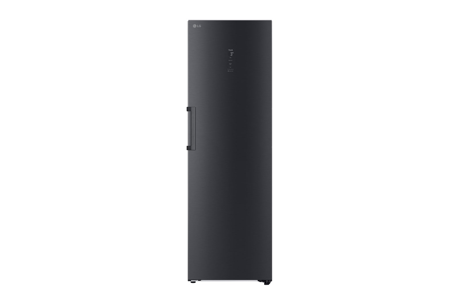 Vy framifrån av 386L Fristående kylskåp (Matte Black) - Energiklass D, Door Cooling™, LINEARCooling™, FRESHBalancer™, Smart Diagnosis™ med Wi-Fi GLM71MCCSF