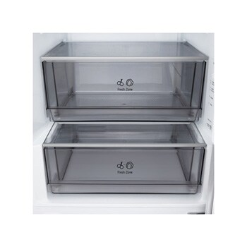 Vy framifrån av LG kyl/frys (GBBSJ10ESW) som visar DoorCooling+™-ventil