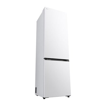 Vy från sidan framifrån av LG bottenfrys (GBBSJ10ESW) som visar utvändig design