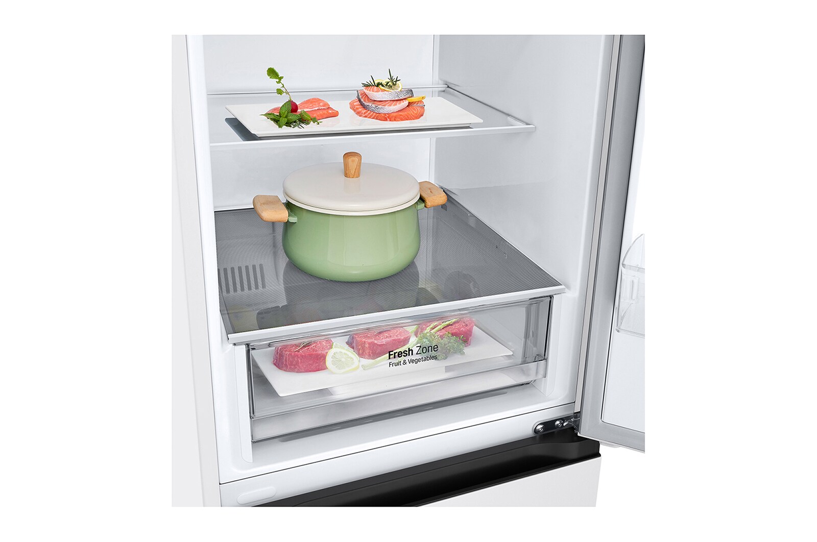 Drawer font view with food