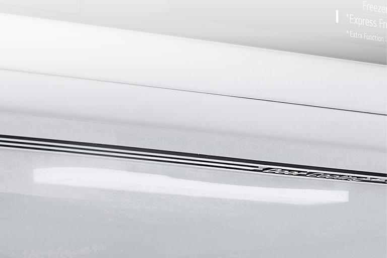 Närbild av Soft LED-belysning, som effektivt fördelar ljuset i hela kylskåpet.