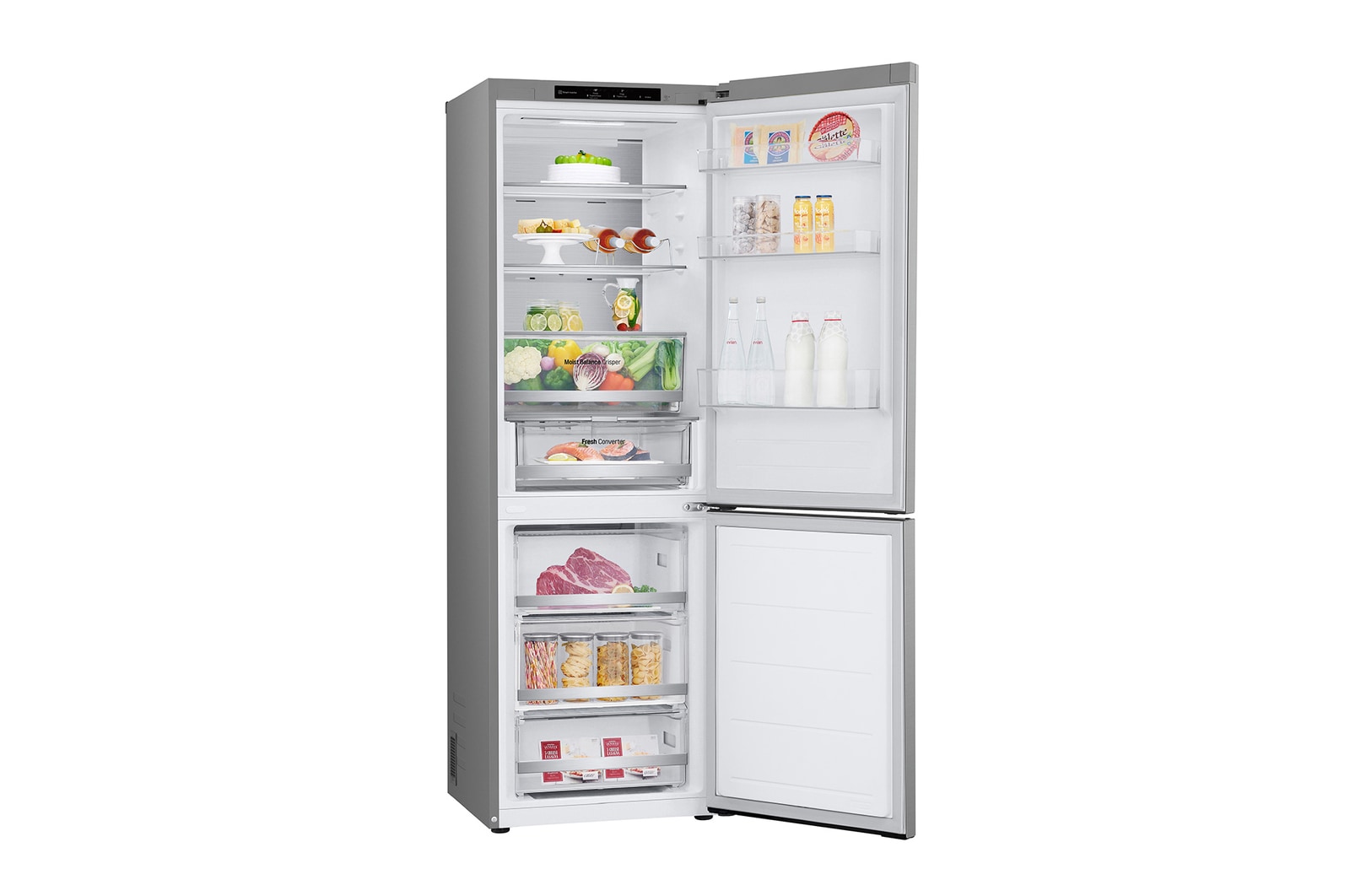 LG 1.86M 344L Kombinerad kyl/frys(Prime Silver) - Energiklass C, Door Cooling+™ och Smart Diagnosis™, GBV5140CPY