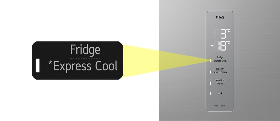 Närbild på Express Cool-knappen