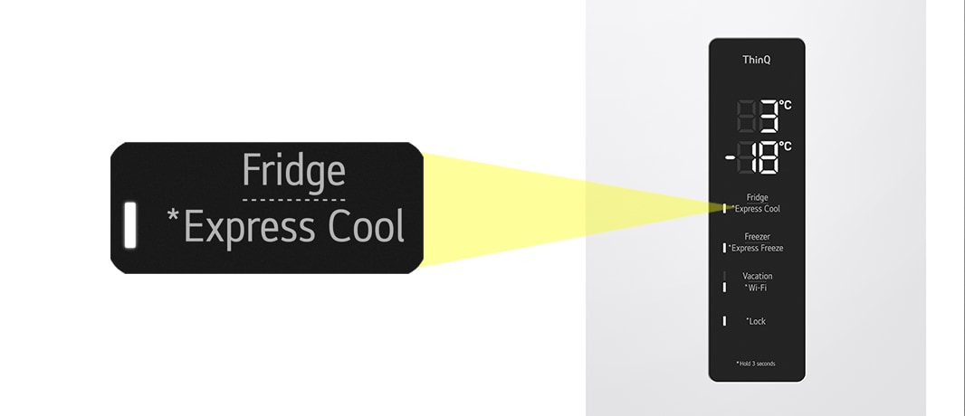 Närbild på Express Cool-knappen
