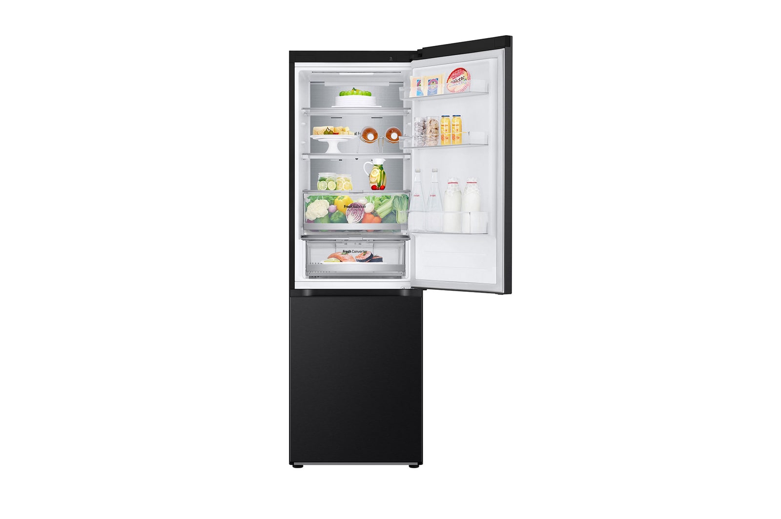 LG 1.86M 344L Kombinerad kyl/frys(Essence Black) - Energiklass E, Nature Fresh, Door Cooling+™ och Smart Diagnosis™ med Wi-Fi, GBV7170EEV