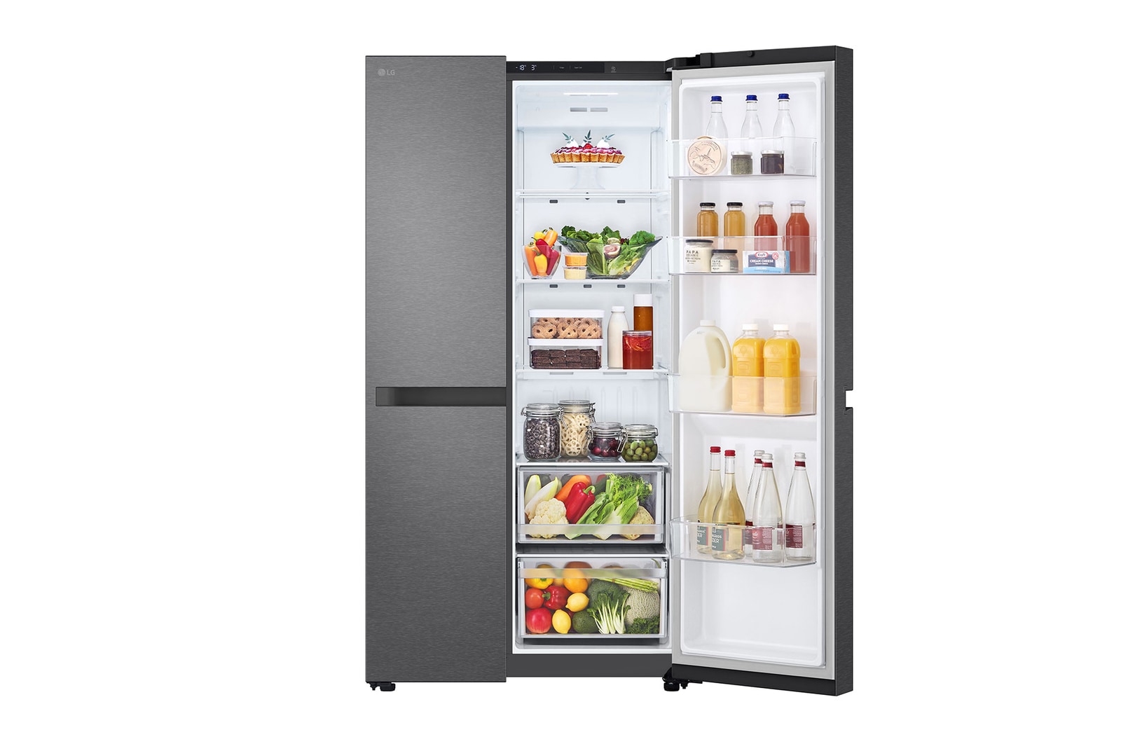 LG 662L Side by Side (Essence Matte Black), Energiklass E , Smart Diagnosis™, GSBC40EPPE