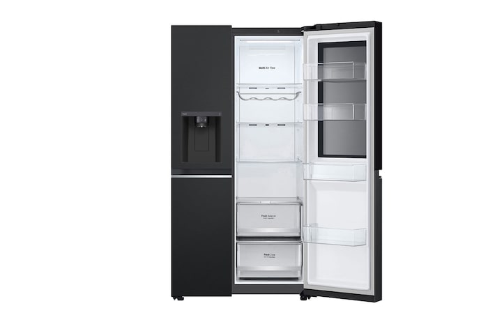 Empty with one-sided door open