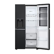 Empty with one-sided door open