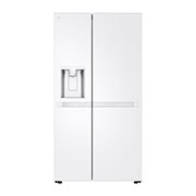 Vy framifrån av 638L Side by Side (Vit), Energiklass E, Vatten/is via röranslutning, Smart Diagnosis™, GSLC40SWPE