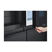 LG 628L InstaView Door in Door™ Side by Side (Essence Black), Energiklass D, Vatten/is utan röranslutning, Smart Diagnosis™ med Wi-Fi, GSXE91EVAD
