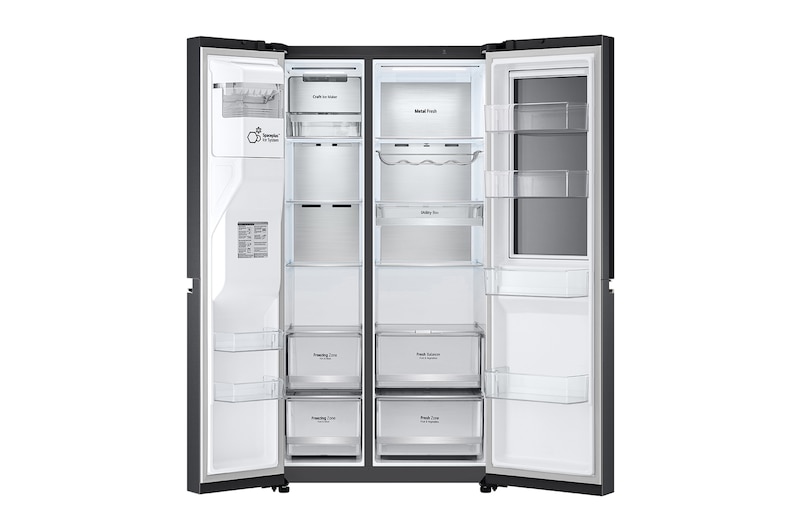 front view with double door open view and no food