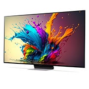 LG QNED MiniLED TV, QNED90, lätt vinklad åt vänster