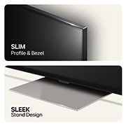 Slimmad profil och ram samt elegant stativdesign