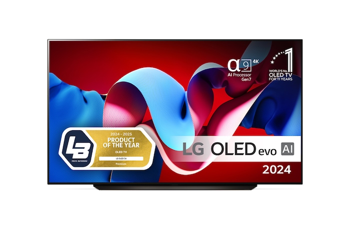 LG OLED evo AI C4 4K Smart TV på 83 tum OLED83C44LA 2024 med alpha 9 AI-processor Gen7