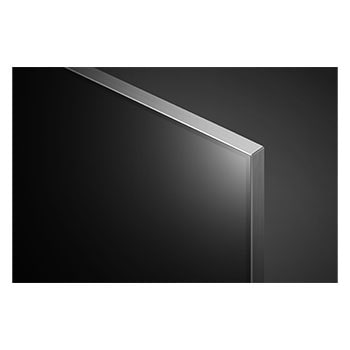 Close-up of the top edge of LG QNED TV, QNED99