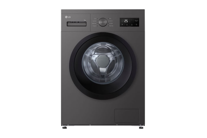Vy framifrån av 9 kg Tvättmaskin(Dark Silver) - Steam, Energiklass A, F4A1009NDK