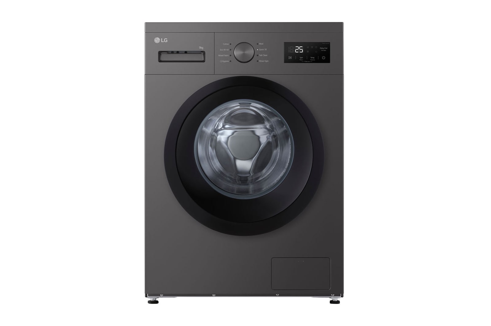 Vy framifrån av 9 kg Tvättmaskin(Dark Silver) - Steam, Energiklass A F4A1009NDK