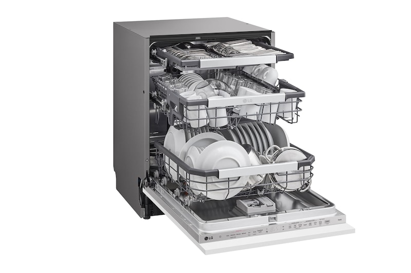 LG QuadWash™ Steam-diskmaskin (för inbyggnad), Energiklass A, Auto Open Dry funktion och Smart Diagnosis™ med Wi-Fi, DB475TXS
