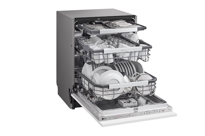 LG QuadWash™ Steam-diskmaskin (för inbyggnad), Energiklass A, Auto Open Dry funktion och Smart Diagnosis™ med Wi-Fi, DB475TXS