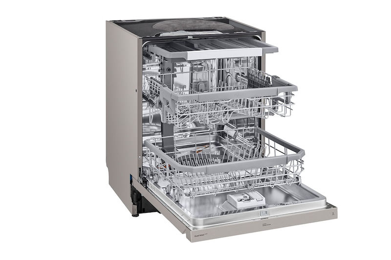 LG QuadWash™ Diskmaskin (Platinum Silver), Energiklass C, Auto Open Dry funktion och Smart Diagnosis™ med Wi-Fi, DU355FP