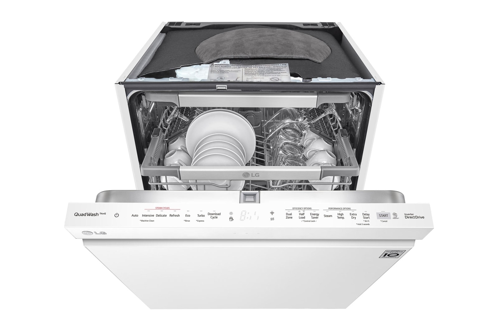 LG QuadWash™ Steam Diskmaskin (Vit), Energiklass C, Auto Open Dry funktion och Smart Diagnosis™ med Wi-Fi, SDU557HW