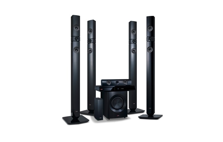 LG 5.1-kanals hemmabiosystem med trådlösa bakre högtalare. Kraftiga kevlarförstärkta högtalare på 1200 W. Extra SMART Blu-ray med internetsurf, Wi-Fi, DLNA, Private Sound, 4K-uppskalning och 3D-stöd. 5 sekunders starttid. Tallboyhögtalare fram och bak., BH7530TWN