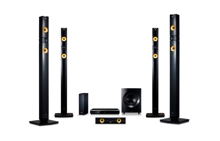 LG 9.1-kanals hemmabiosystem med trådlösa bakre högtalare. Kraftiga kevlarförstärkta högtalare på 1460 W. Extra SMART Blu-ray med internetsurf, Wi-Fi, DLNA, Private Sound, 4K-uppskalning och 3D-stöd. 5 sekunders starttid. Tallboyhögtalare fram och bak., BH9530TWN