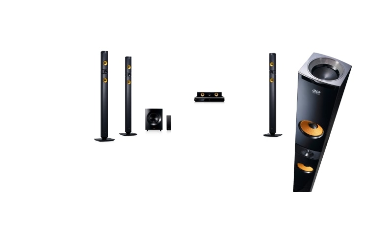 LG 9.1-kanals hemmabiosystem med trådlösa bakre högtalare. Kraftiga kevlarförstärkta högtalare på 1460 W. Extra SMART Blu-ray med internetsurf, Wi-Fi, DLNA, Private Sound, 4K-uppskalning och 3D-stöd. 5 sekunders starttid. Tallboyhögtalare fram och bak., BH9530TWN
