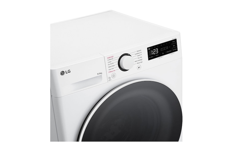 LG 9kg / 6 kg Tvättmaskin/Torktumlare(Vit) - Steam, Energiklass A/D, TurboWash™360, AI DD™, Smart Diagnosis™, CV50T6S2E1