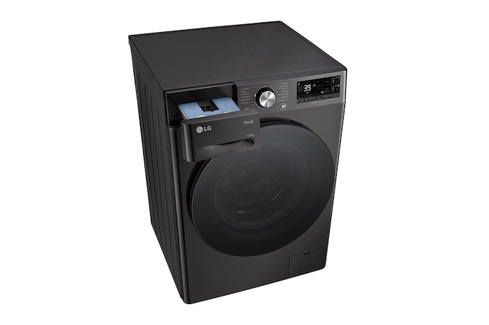 LG 11 kg / 6 kg Tvättmaskin/Torktumlare(Svart) - Auto Dose, Steam, Energiklass A/D, TurboWash™360, AI DD™, Smart Diagnosis™ med Wi-Fi, CV94E7S2QA