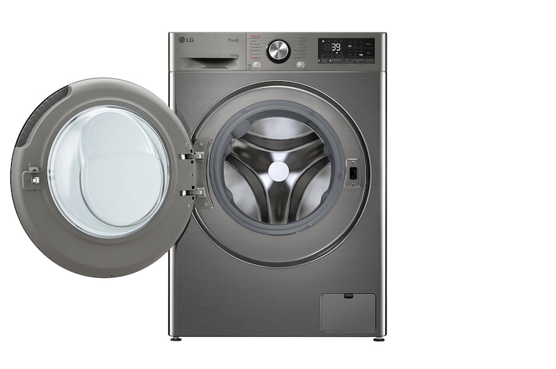 LG 10 kg / 6 kg Kombinerad tvätt/tork(Platinum Silver) - Steam, Energiklass A/D, TurboWash™360, AI DD™, Smart Diagnosis™ med Wi-Fi, CV94V7S2QN