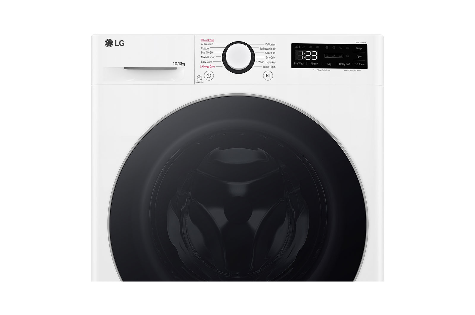 LG 10 kg / 6 kg Tvättmaskin/Torktumlare(Vit) - Steam, TurboWash™360, Energiklass A/D, AI DD™, Smart Diagnosis™, F4Y5RRP1WY