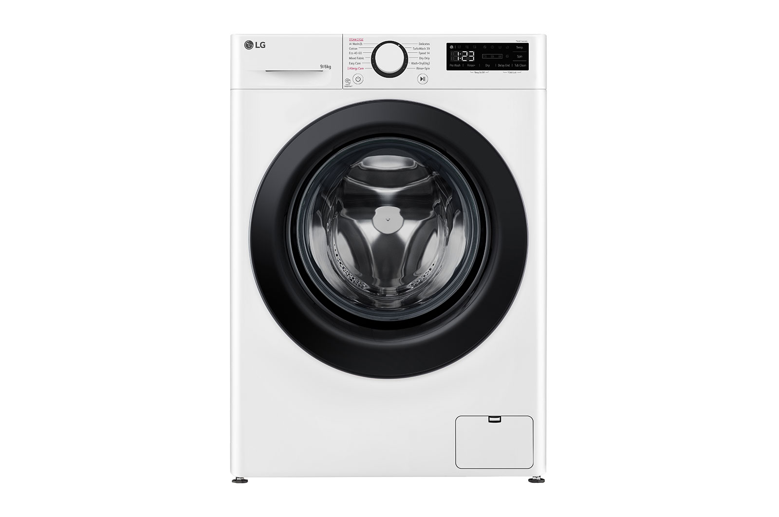 Vy framifrån av 9 kg / 6 kg Tvättmaskin/Torktumlare(Vit) - Steam, Energiklass A/D, TurboWash™360, AI DD™, Smart Diagnosis™, F4Y5VRP6WY