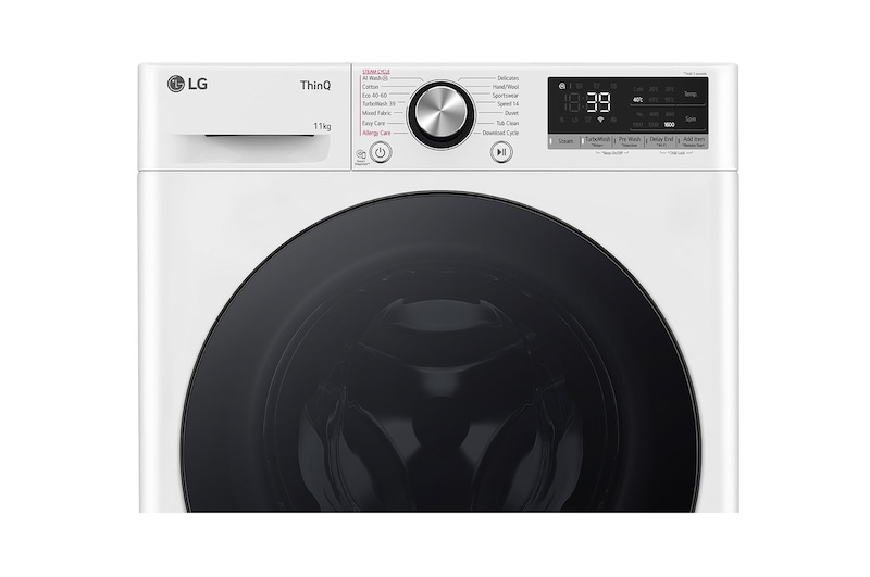 LG 11 kg Tvättmaskin(Vit) - Steam, Energiklass A, TurboWash360™, AI DD™, Smart Diagnosis™ med Wi-Fi, F6Y7EYPYW