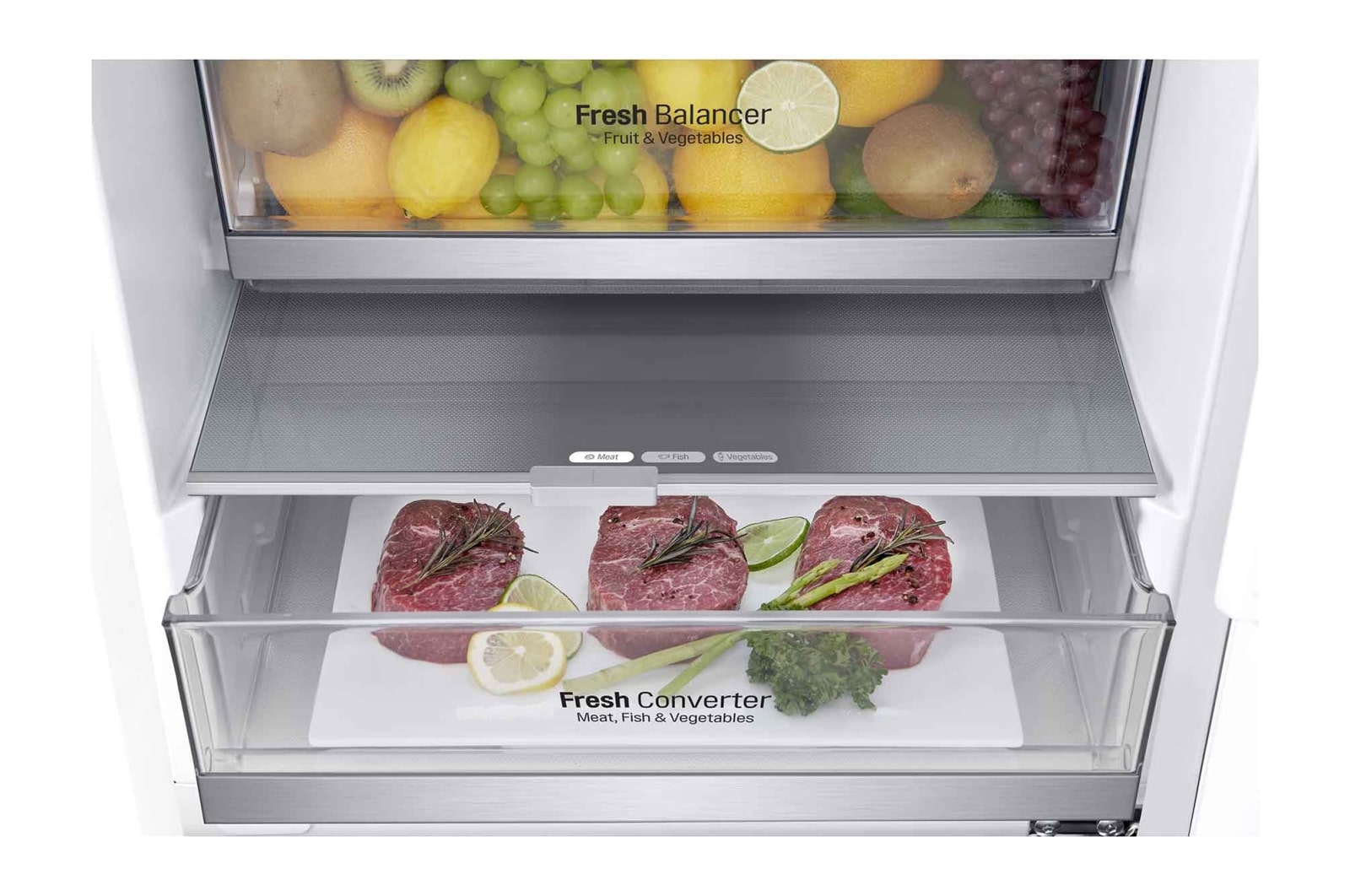 LG 1.86M 341L Kombinerad kyl/frys(Vit) - Energiklass C, Door Cooling™, ELB81SWVCP1