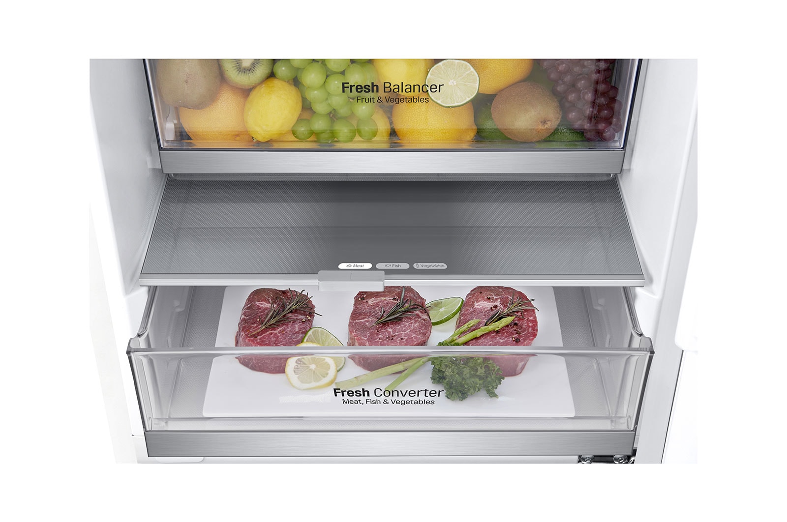 LG 1.86M 341L Kombinerad kyl/frys(Vit) - Energiklass C, Door Cooling™ , ELB81SWVCP